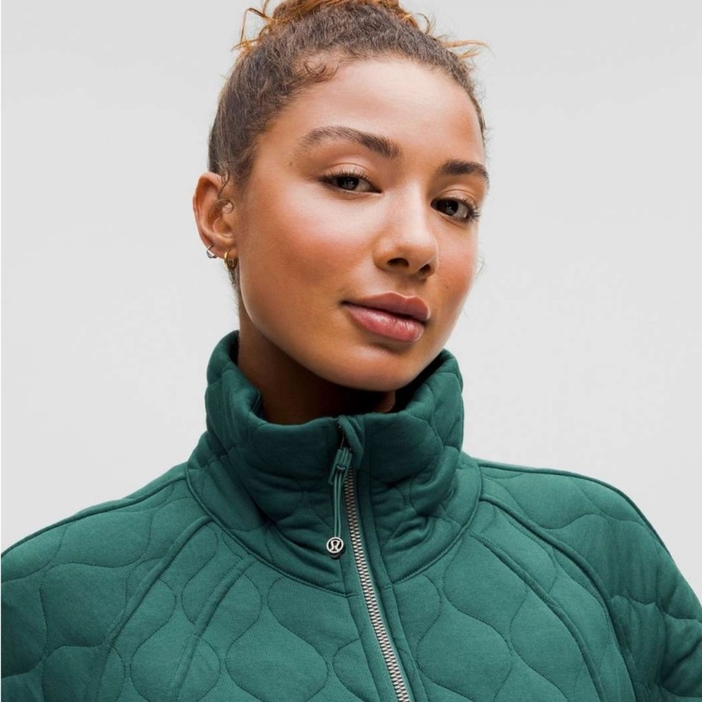 Lululemon Oversized Quilted Half Zip NWT SOLD OUT Storm Teal - Picture 6 of 7